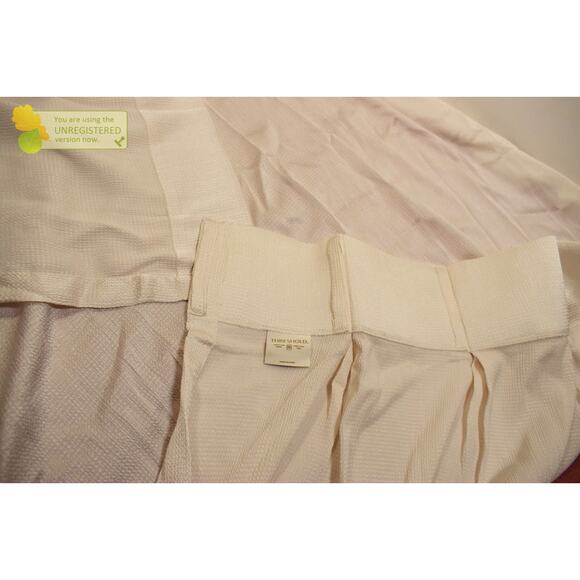 Threshold 34x63" Light Filtering Pebbled Satin Back Tab Curtain Panel Ivory* - Picture 7 of 7